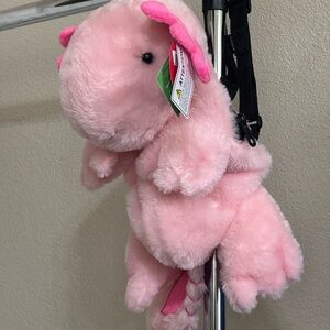 Pink Plush Axolotl Backpack